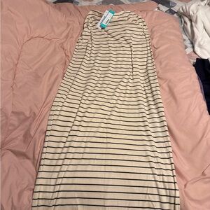 Gilli Cream and Black Knit Midi Dress